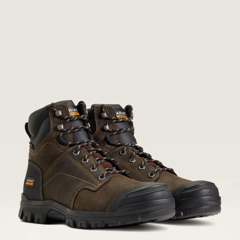 Treadfast 6 Waterproof Work Boots for Men - Steel Toe Safety Shoes, Slip Resistant & Comfortable for Construction, Hiking, and Outdoor Work