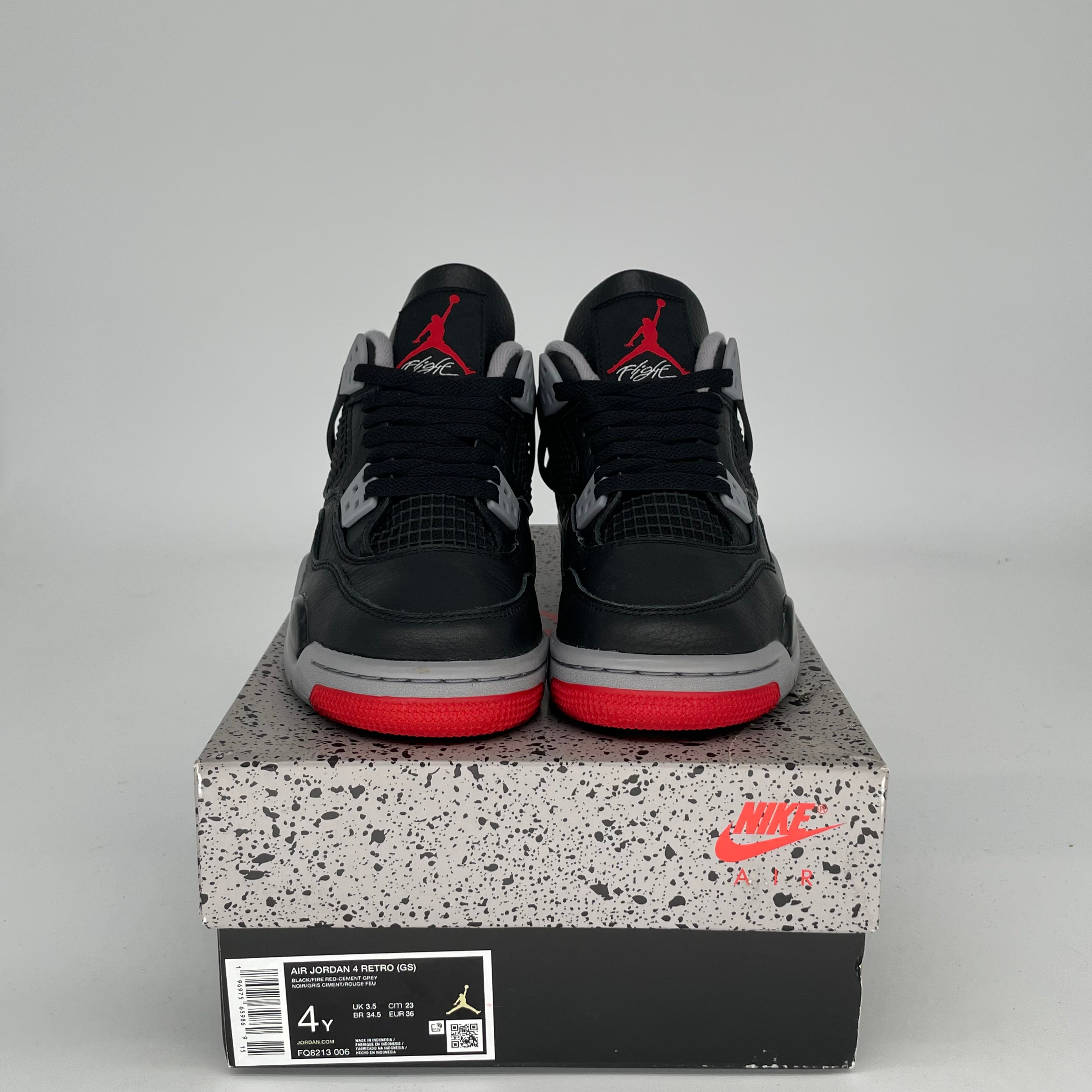 Original Air Jordan 4 Bred Reimagined - Men's Size 4 / Women's Size 5.5 (Style Code FQ8213-006) - Retro Basketball Sneakers for Streetwear & Casual Fashion