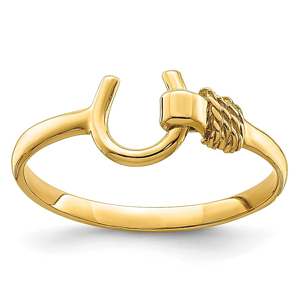 14K Gold Horseshoe Ring for Women - Lucky Jewelry Gift for Her, Perfect for Birthdays & Anniversaries