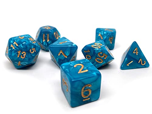 Cyan Marble With Gold Font