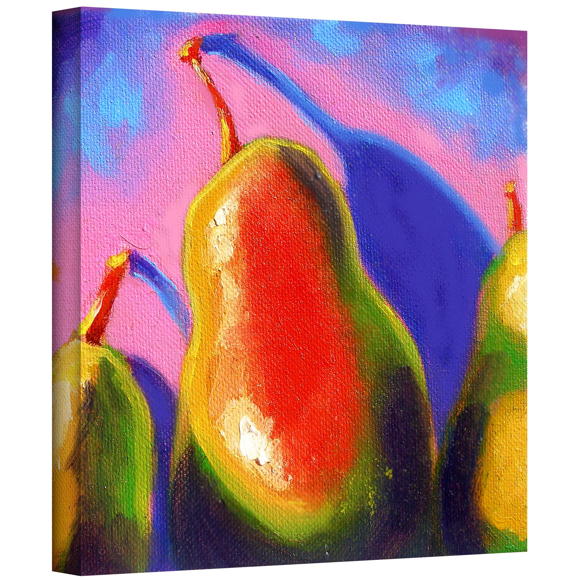 14x14 Inch 'Pearfect Shadow' Gallery Wrapped Canvas Wall Art by Susi Franco - Modern Home Decor for Living Room, Bedroom & Office