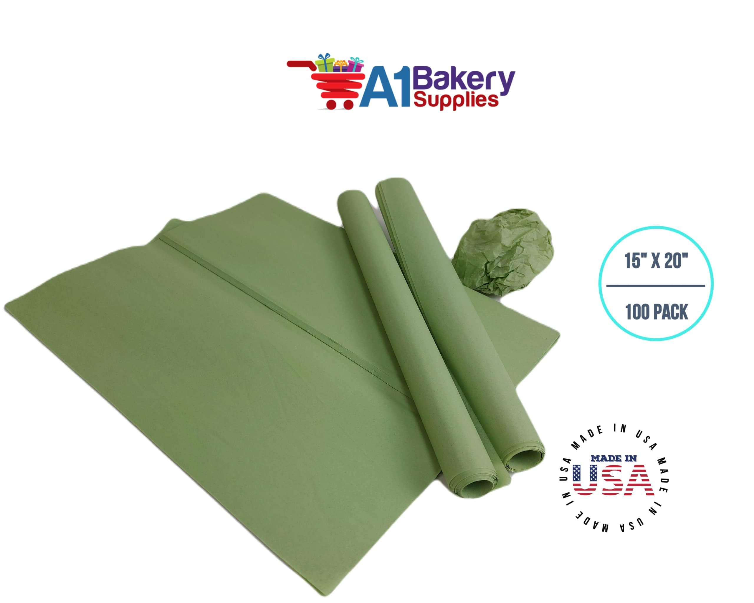 Premium Sage Green & Light Olive Bulk Tissue Paper - 15