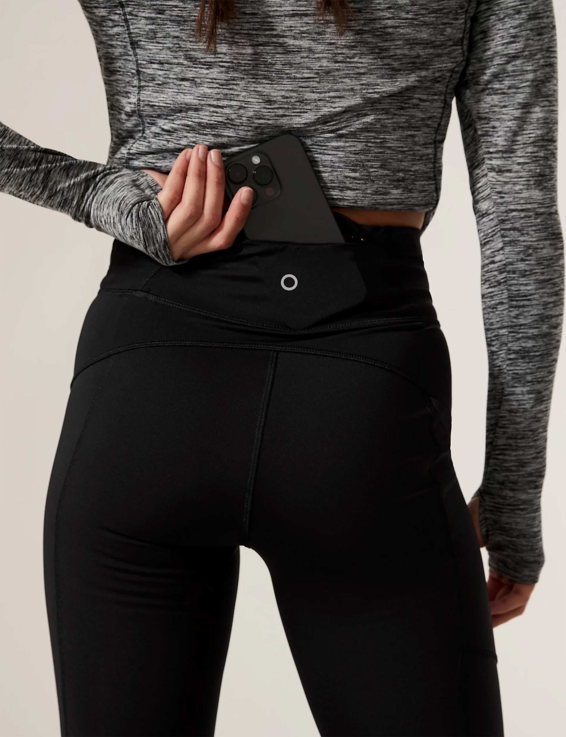Go Move High-Waisted Cropped Gym Leggings for Women - Black - Workout, Yoga & Running - Comfortable & Stretchy Activewear