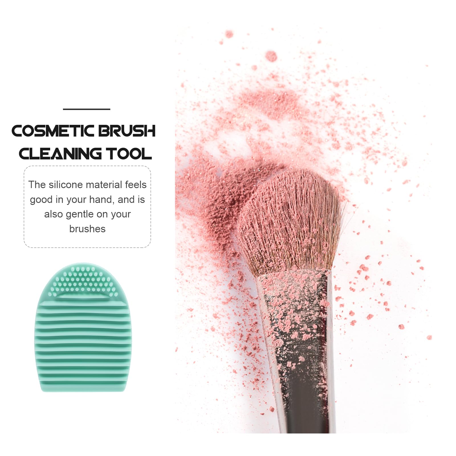 Beaupretty Silicone Makeup Brush Cleaner Mat - Cosmetic Cleaning Pad & Scrubber Board for Makeup Brushes, Sponges & Beauty Tools (Green) | Perfect for Home & Professional Salon Use