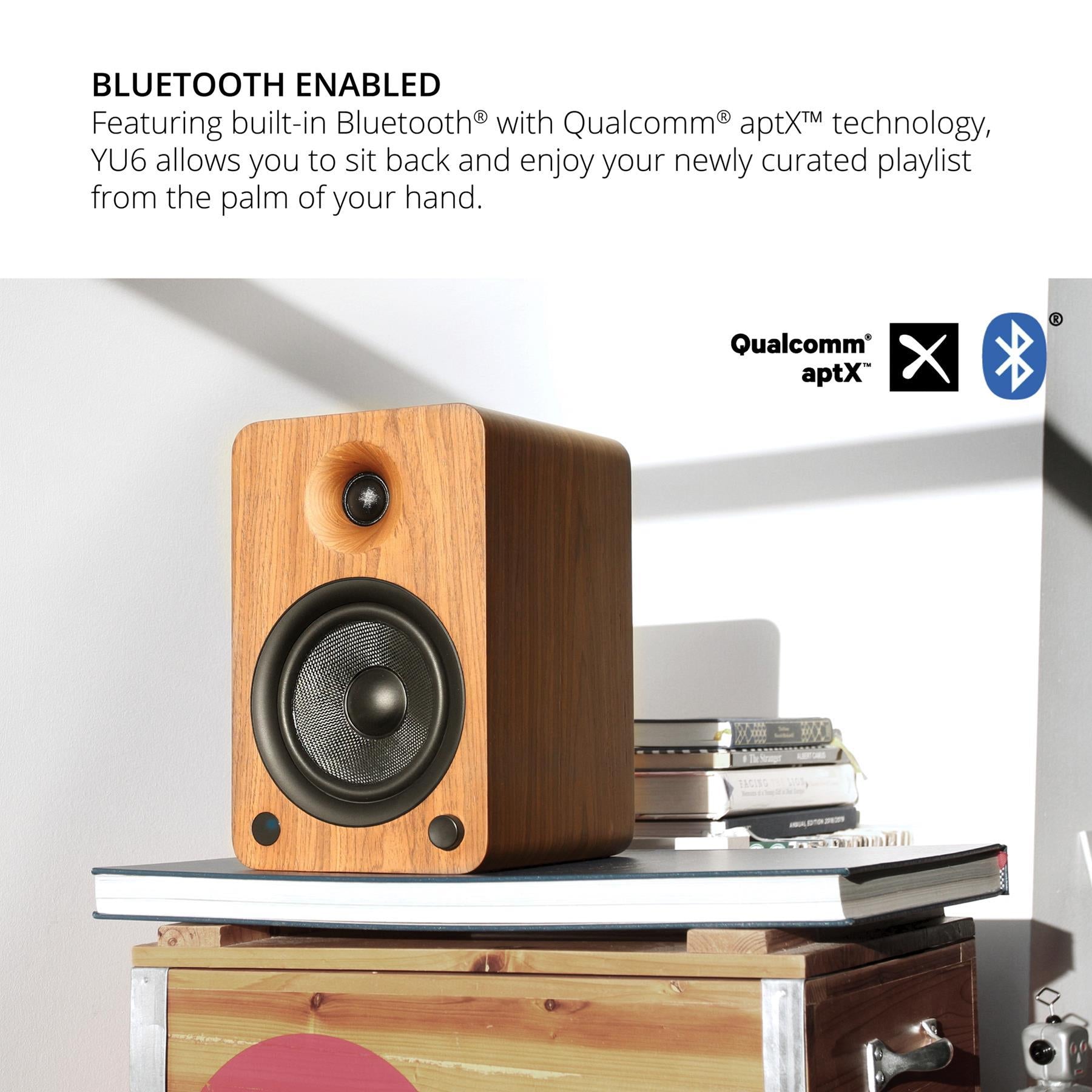 Kanto YU6 Powered Bluetooth Bookshelf Speakers with Phono Preamp - Premium Sound for Vinyl Records, Home Theater, Gaming & Music Streaming