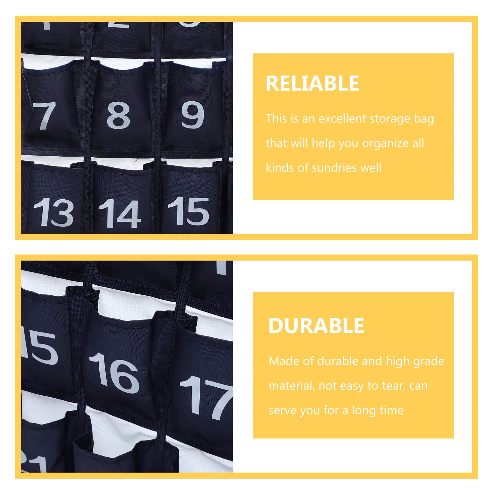 Operitacx Black Iron Alloy Hanging Mobile Phone Storage Bag - Numbered Pocket Chart for Teachers, Calculator Holder & Headset Stand - Perfect for Classroom Organization, Home Door Storage, and Earphone Management (100 Pockets)