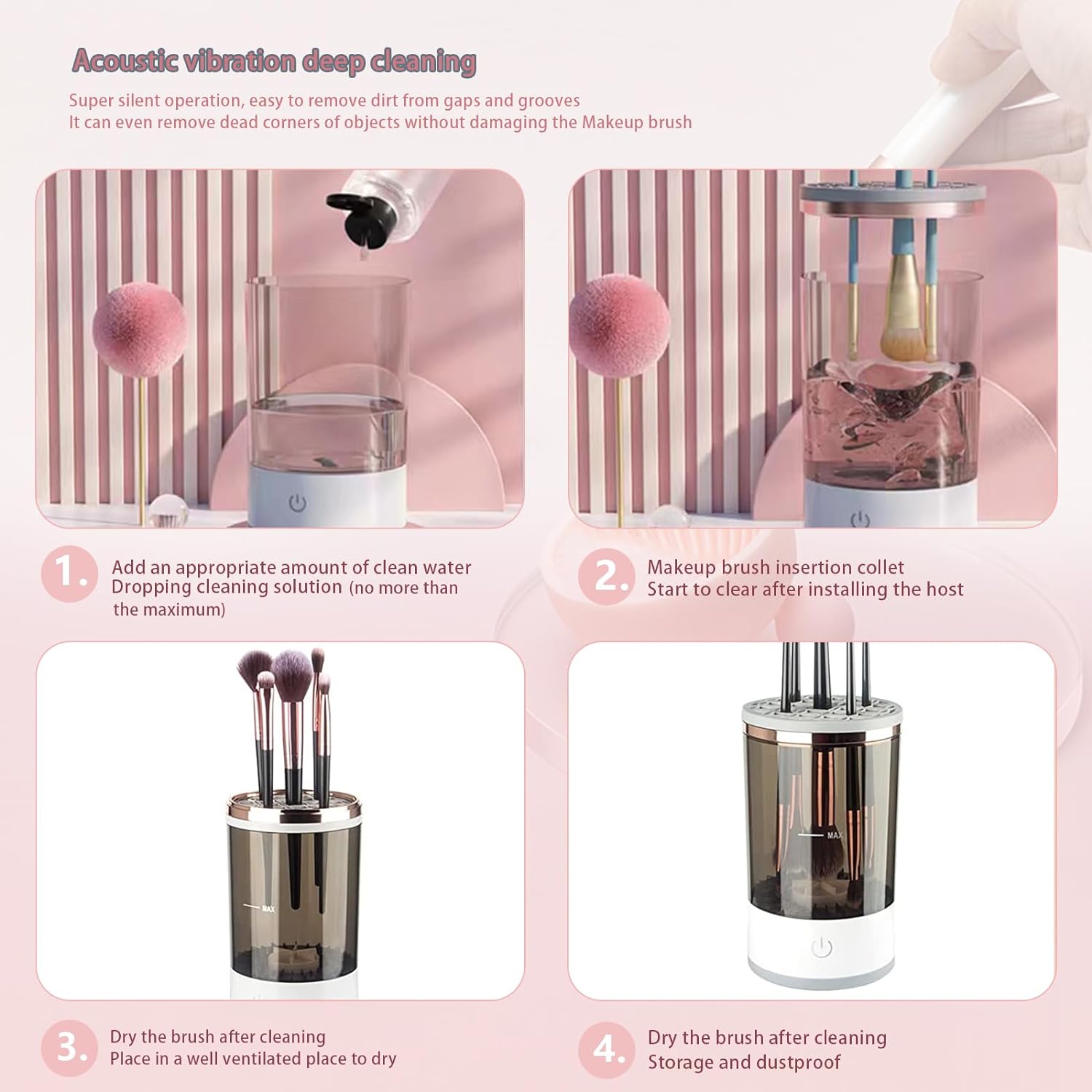 IGIA CYCLONE Makeup Brush Cleaner - Professional Silicone Brush Cleaning Tool for Cosmetics, Foundation, Eyeshadow, and Blush Brushes - Perfect for Home and Salon Use