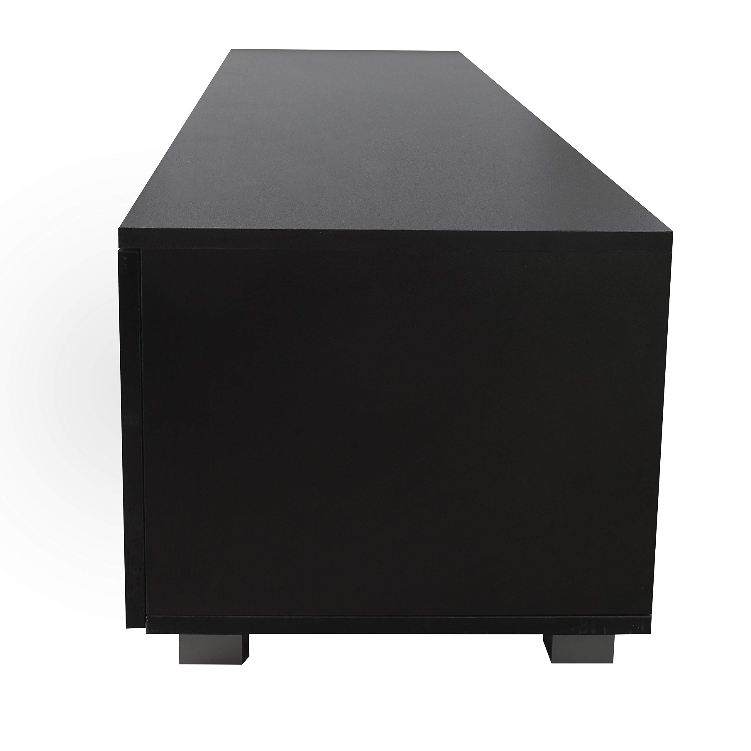 Modern TV Stand for Up to 70-inch TV - Home Entertainment Center with 2 Storage Drawers, Black | Perfect for Living Room, Bedroom & Home Theater Setup