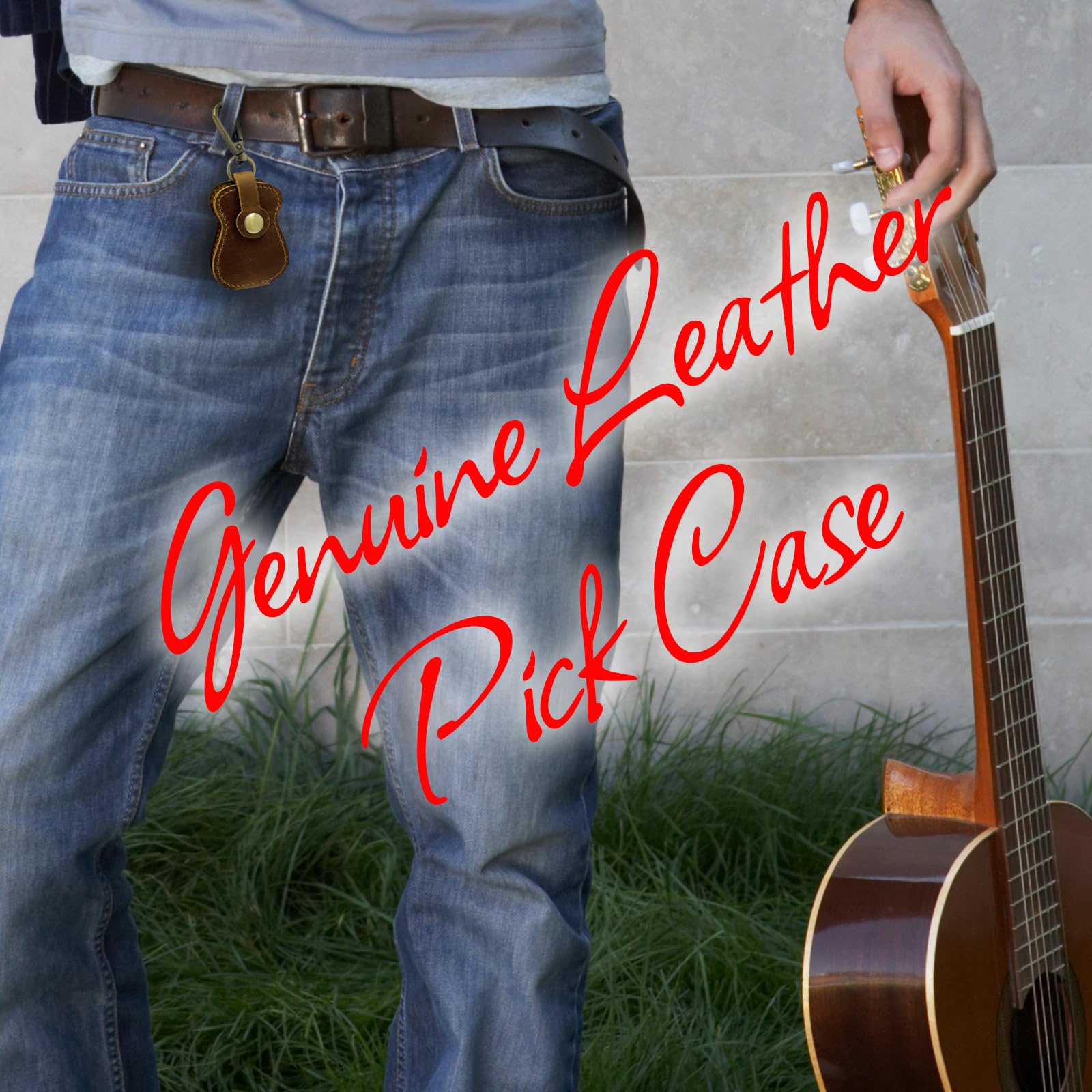 Premium Genuine Leather Guitar Pick Holder Keychain - Compact 4-Pick Storage Case with Hook - Portable Guitar Accessories for Musicians - Perfect for Guitarists, Bass Players & Travel Use