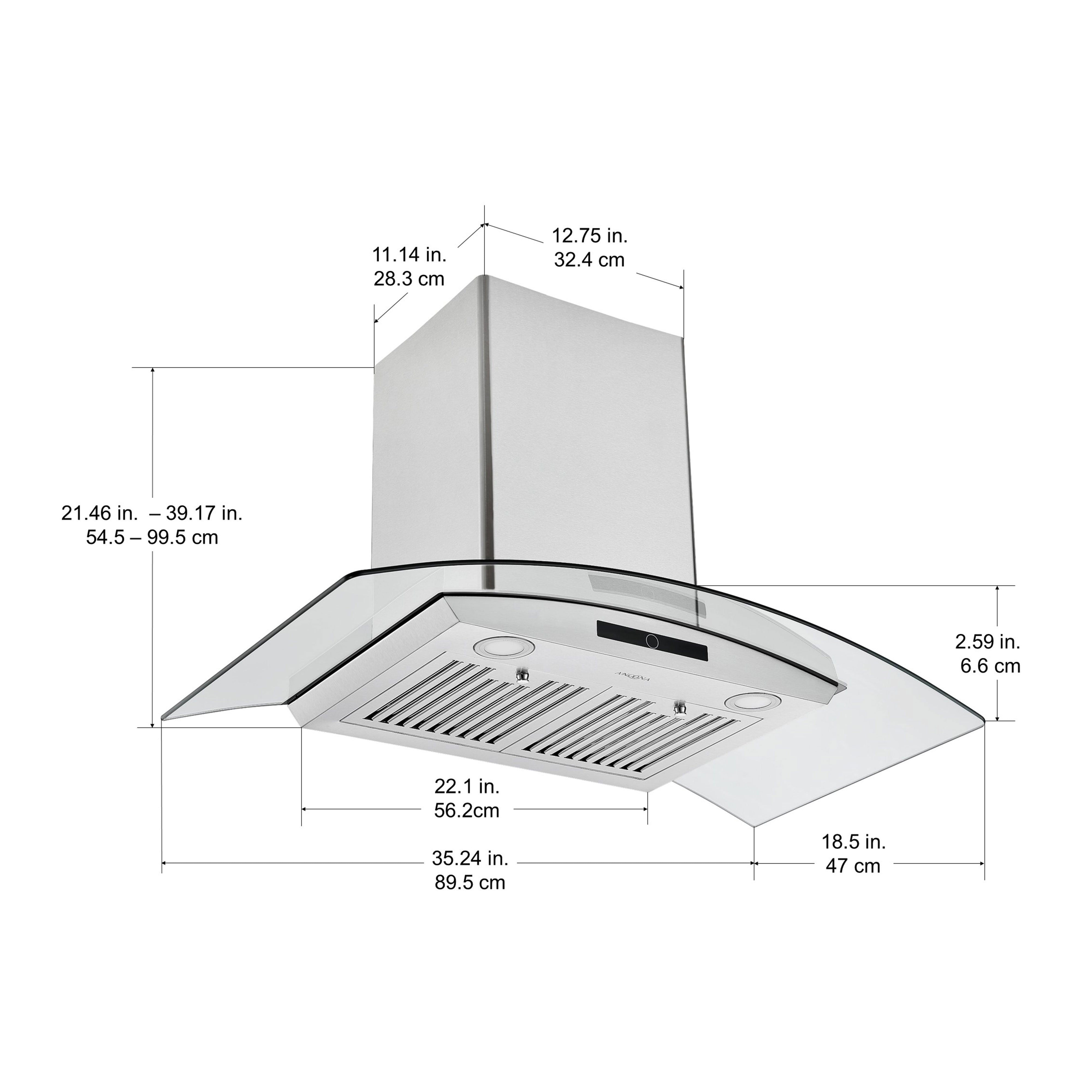 36 Inch Stainless Steel Convertible Wall Mount Range Hood - Professional Kitchen Ventilation for Gas Stoves & Cooktops (Under Cabinet or Wall Mount Installation)