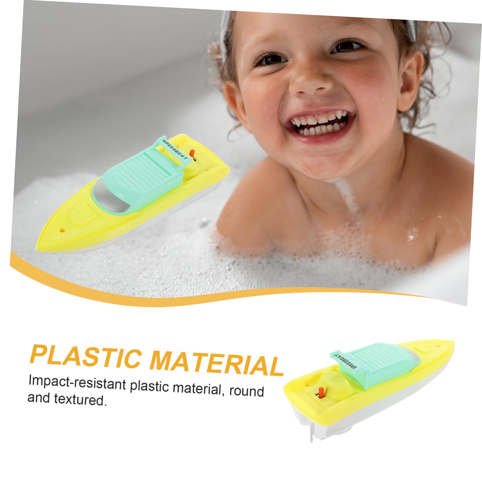 FAVOMOTO 4 Pack Bath Speed Boat Toys - Waterproof Plastic Bathtub Boats for Kids, Fun Shower & Pool Floating Toys for Toddlers - Perfect for Bathtime Play, Swimming Pool Games and Outdoor Water Activities