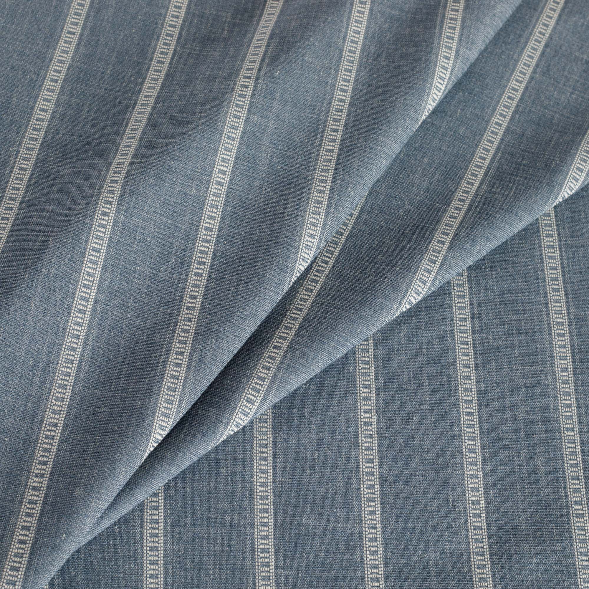 Brunswick Stripe Fabric - Premium Chambray Cotton Material for Clothing & Home Decor | Perfect for Shirts, Dresses, Curtains & DIY Sewing Projects