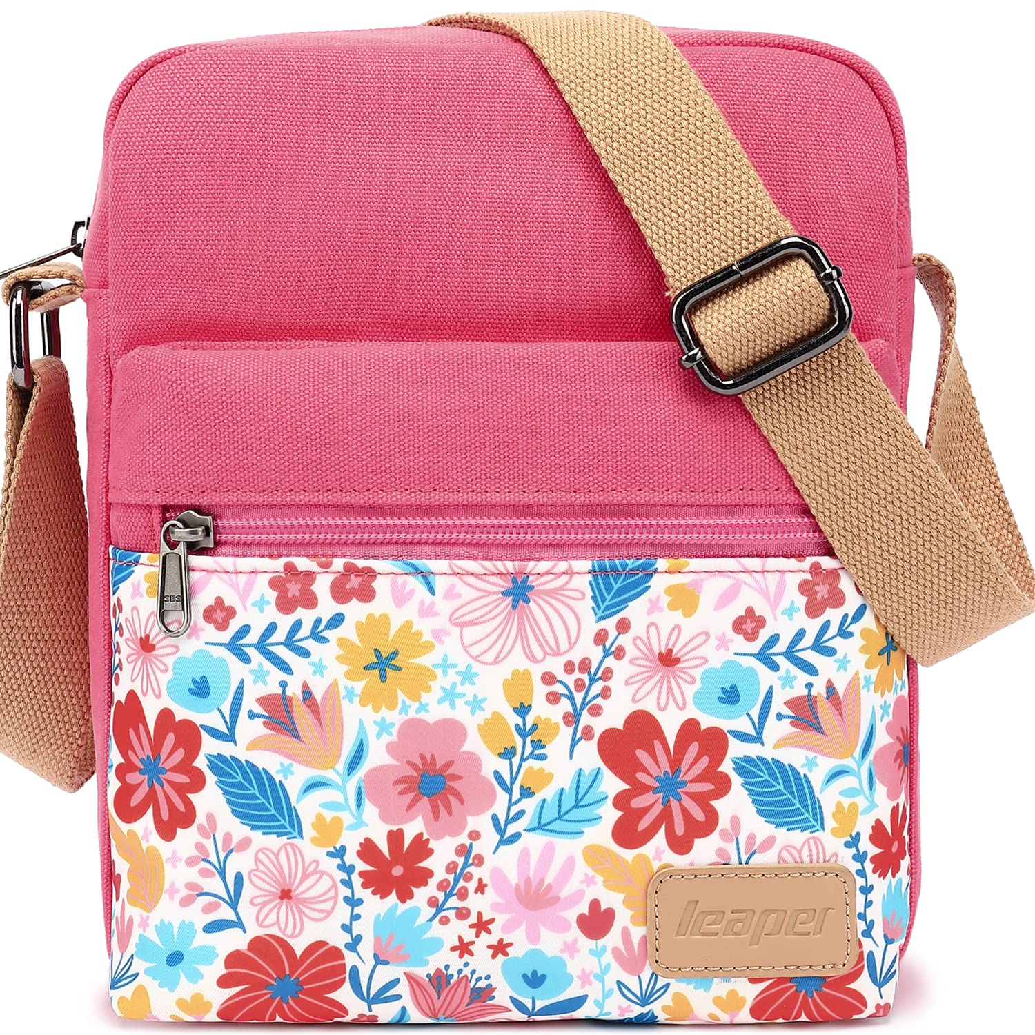 Leaper Girls Crossbody Purse Set - 2 PCS Canvas Messenger Bags for Women & Kids | Trendy Shoulder Bags for School, Travel & Daily Use