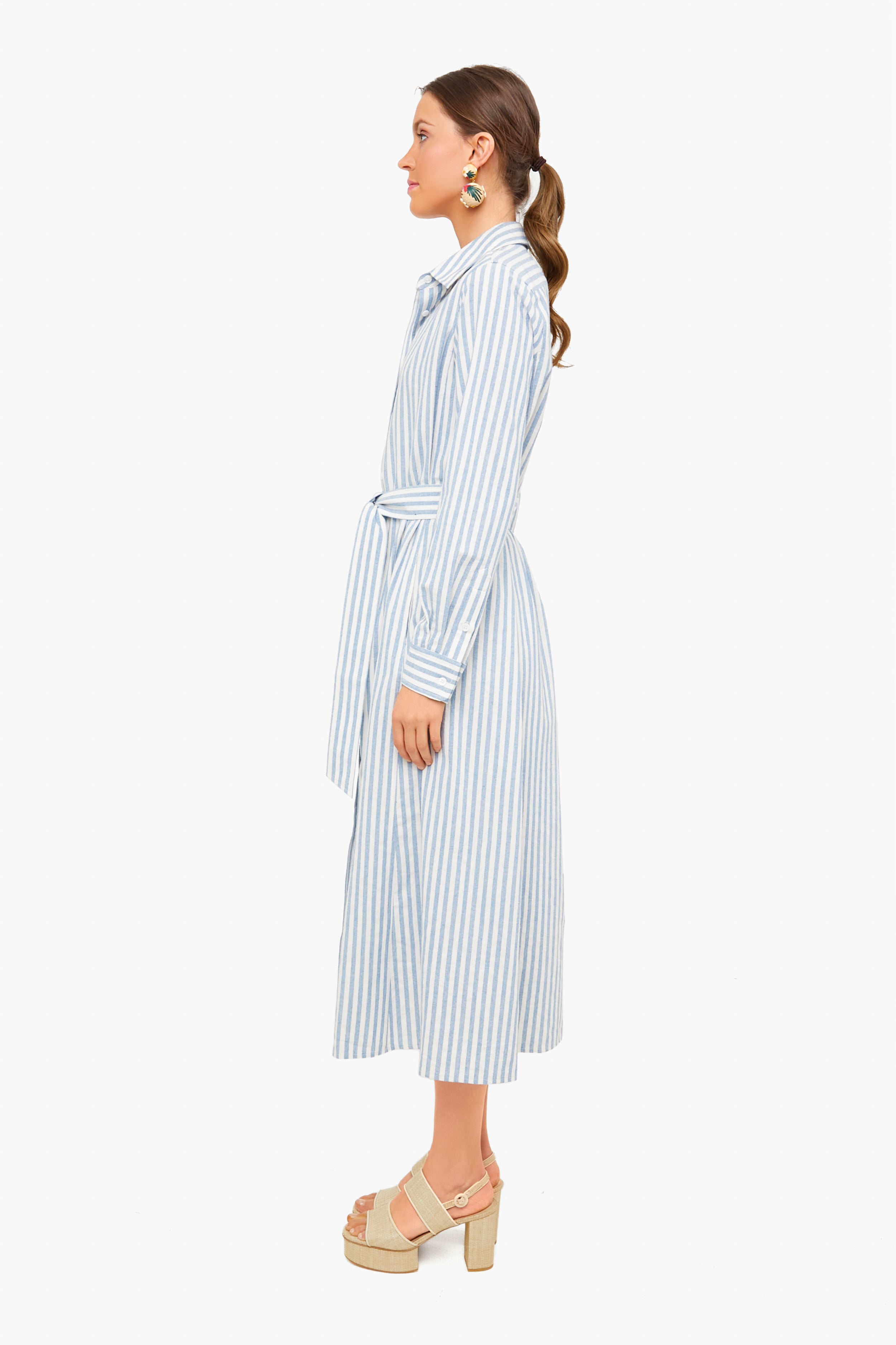 Blue Striped Caldwell Dress for Women - Elegant Summer Casual & Party Wear | Perfect for Beach, Office, and Date Nights