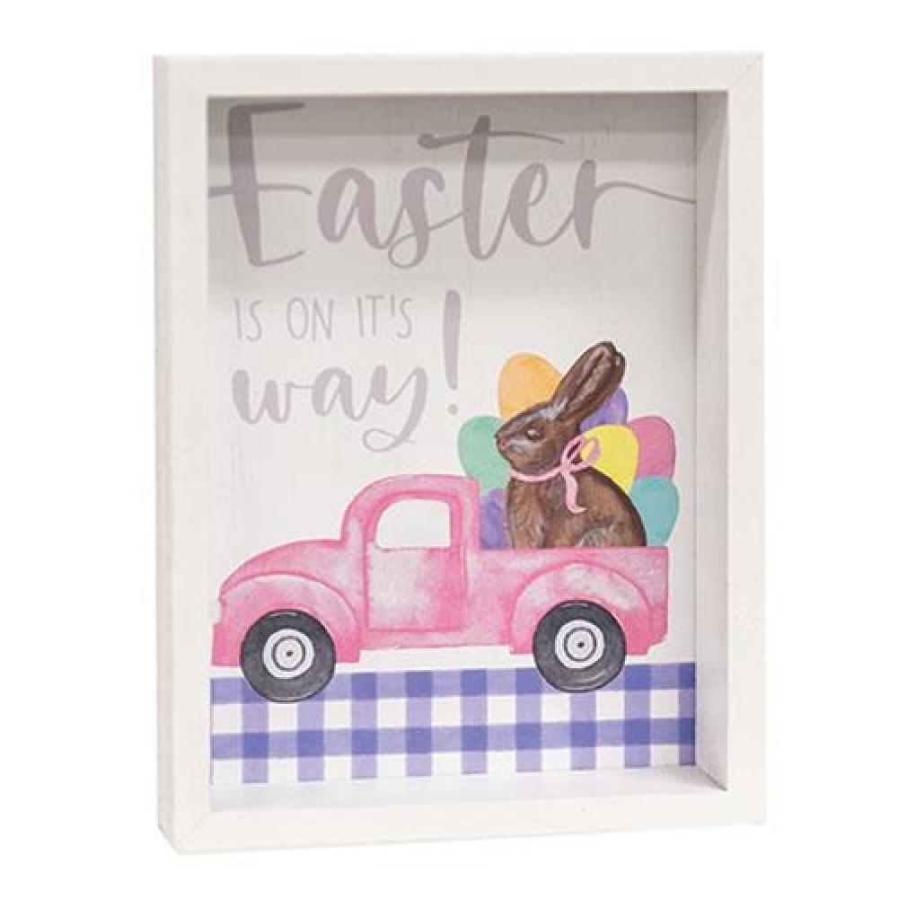 Easter Inset Box Sign - Holiday Home Decor for Spring Celebrations & Party Decorations