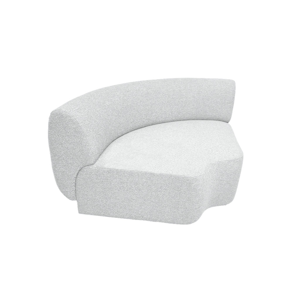 Pebble Curve Corner Sectional Chair with EcoClean Fabric - Modern L-Shaped Sofa for Living Room, Lounge, and Office - Durable & Stylish Home Furniture