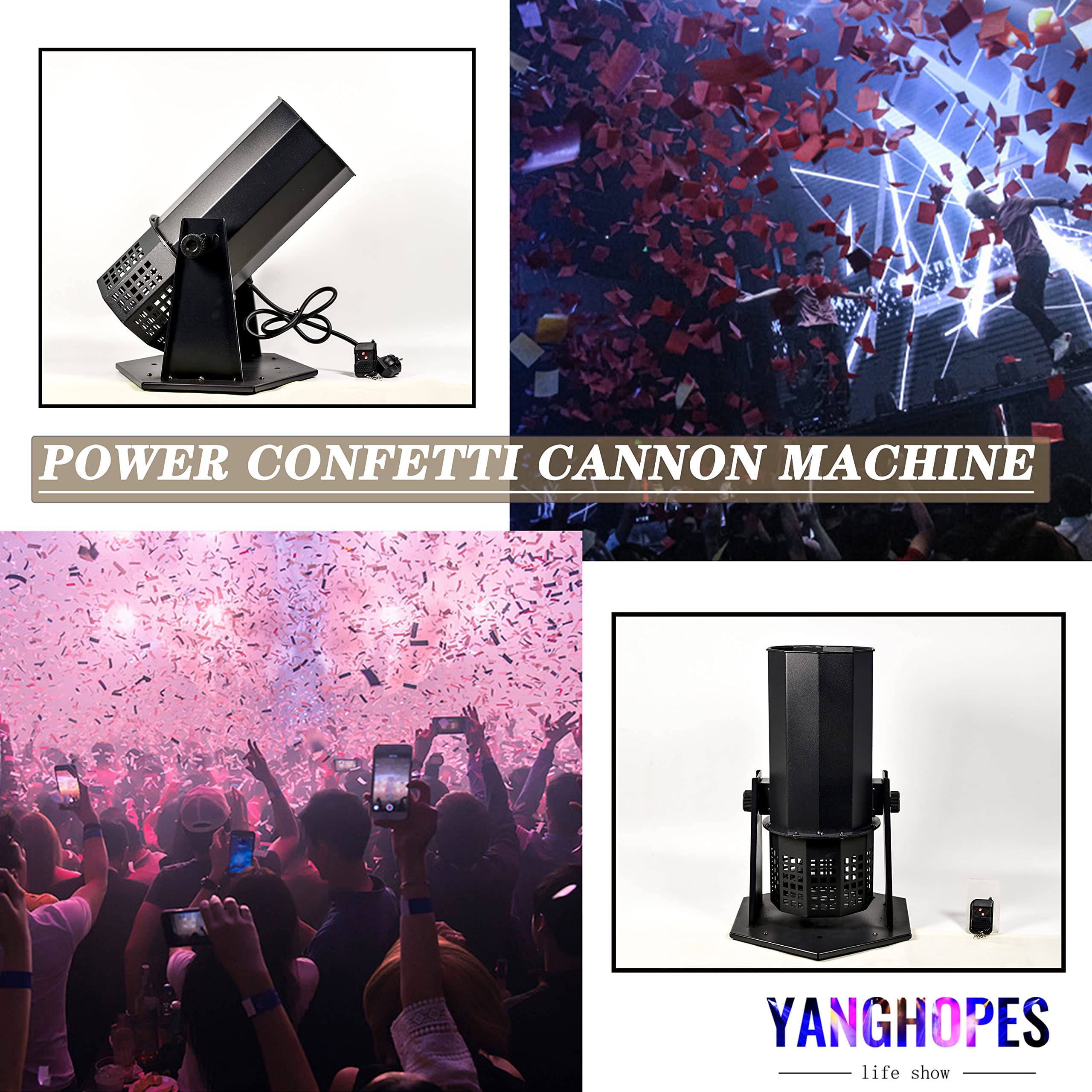 1500W Professional Confetti Cannon Machine - Electric Confetti Blaster with Wireless Remote & Tubes for Weddings, Parties, Concerts, Clubs & Special Events | Indoor & Outdoor Celebration Decorations
