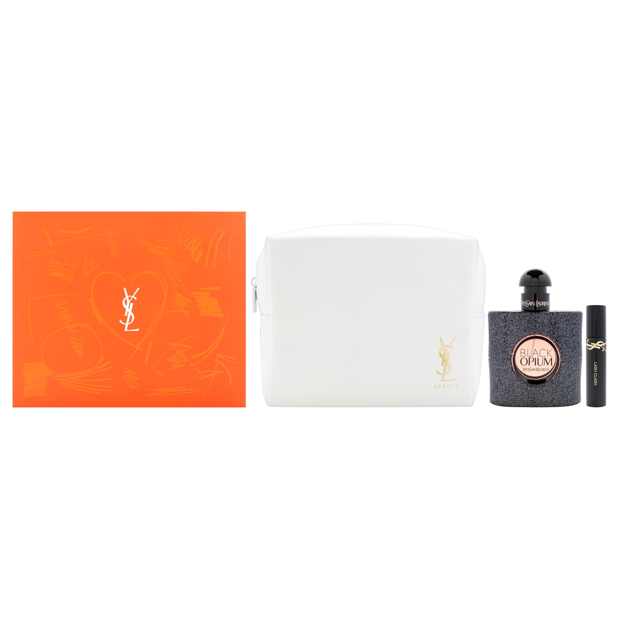 Yves Saint Laurent Black Opium Eau de Parfum Gift Set for Women - 3 Piece Luxury Fragrance Set with 1.6oz Perfume Spray, 0.06oz Mascara Lash Clash & Velvet Pouch | Perfect for Birthday, Anniversary & Valentine's Day Gifts