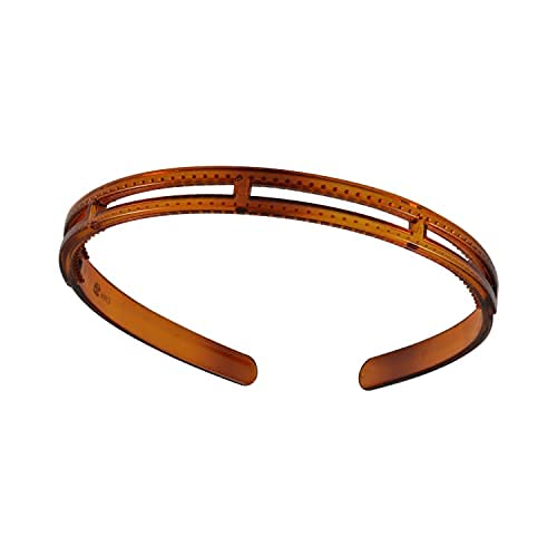3-Piece Fashion Plastic Elastic Hair Bands Set - Wavy Hair Comb Headband with Teeth for Shine (Black & Brown) - Korean Double Layer Hair Hoop Accessories for Women & Girls - Perfect for Daily Styling, Workouts, and Special Occasions