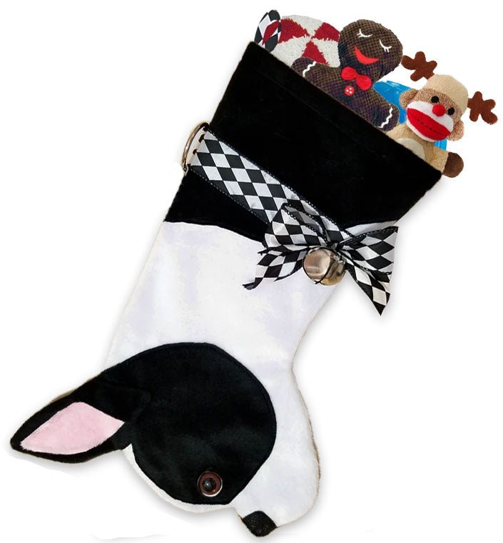 Boston Terrier Christmas Stocking for Dogs - Festive Holiday Pet Stocking with Cute Dog Design - Perfect for Christmas Decorations & Pet Lovers Gifts