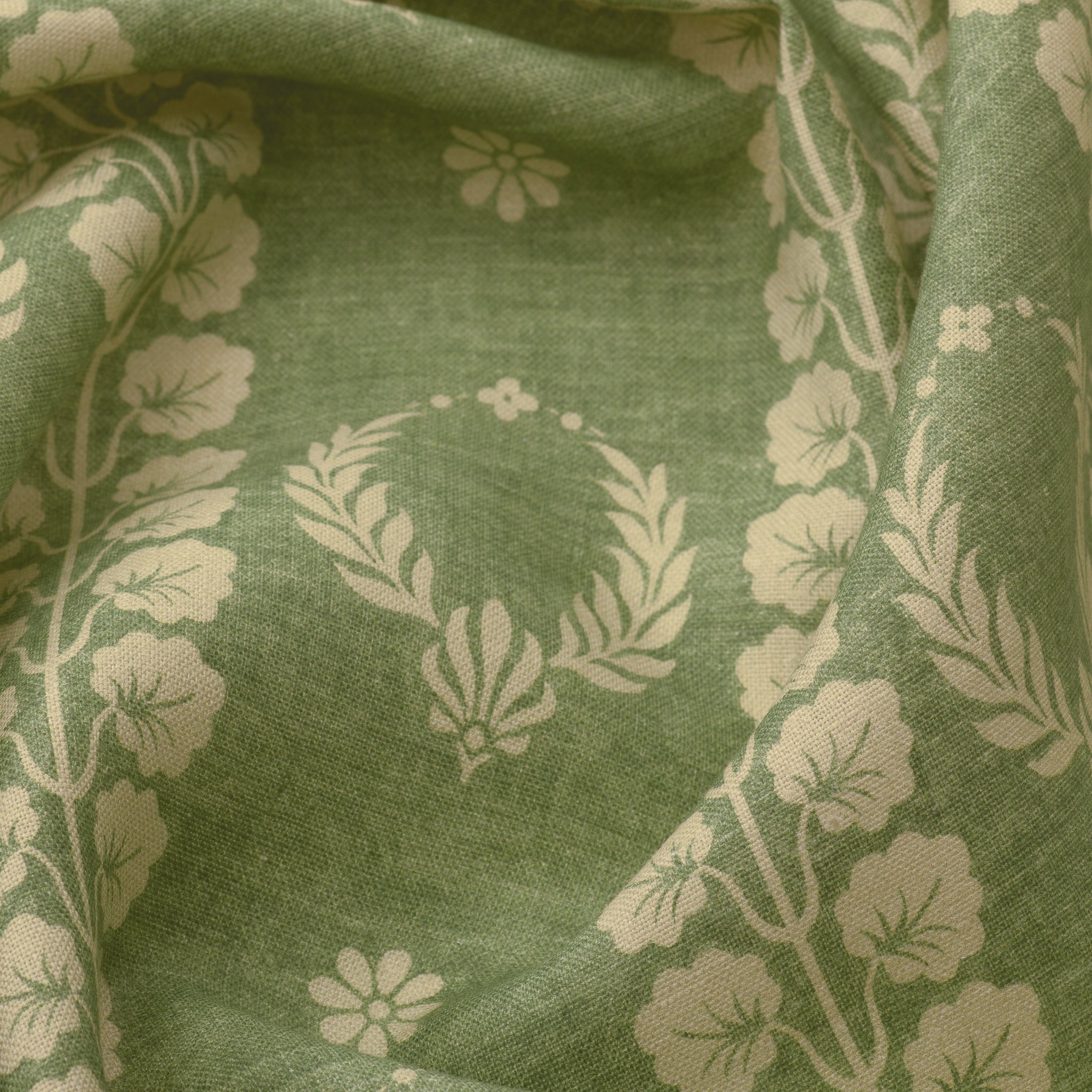 Premium Couronne Linen Fabric Samples in Elegant Fern Green - Perfect for DIY Home Decor, Upholstery, and Craft Projects
