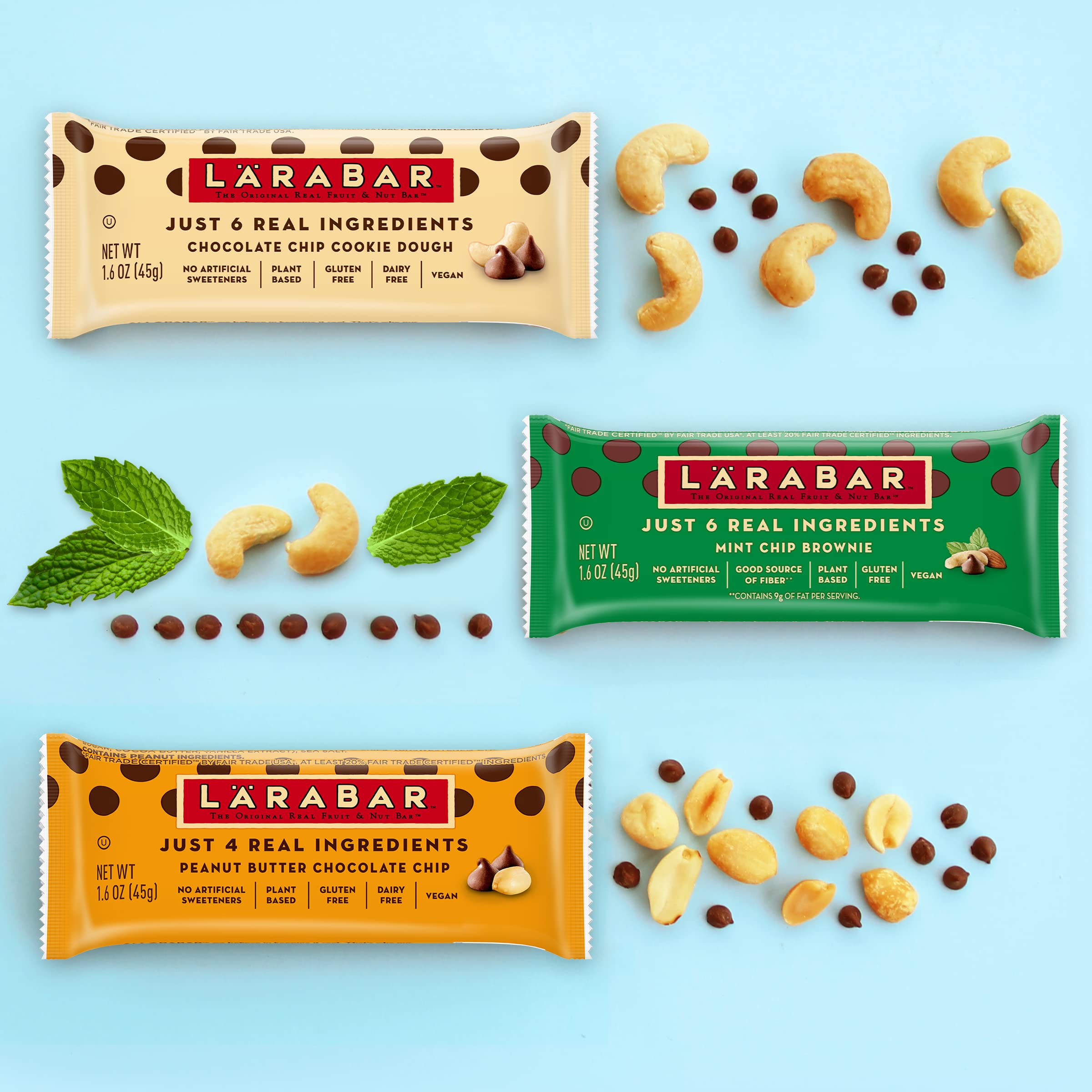 Larabar Peanut Butter Cookie Gluten Free Vegan Fruit & Nut Energy Bar - 16 Count (27.2 oz) - Healthy Snack for Hiking, Travel & On-the-Go Nutrition