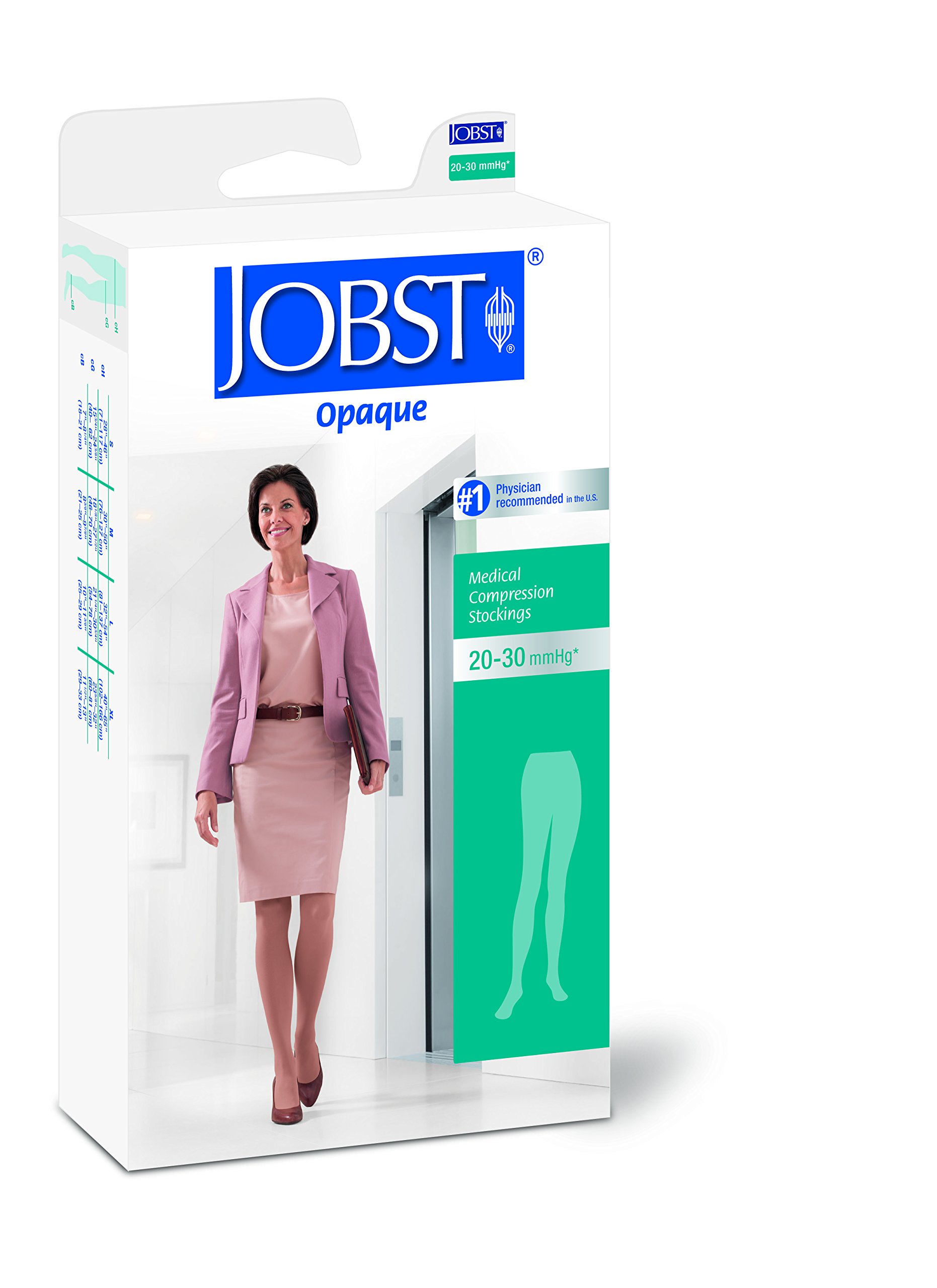 BSN Medical 115746 Jobst Opaque Compression Stockings for Women & Men - Waist High Closed Toe, 20-30 mmHg, Large Size, Midnight Navy - Varicose Vein Relief & Leg Circulation Support for Travel, Pregnancy & Post-Surgery Recovery