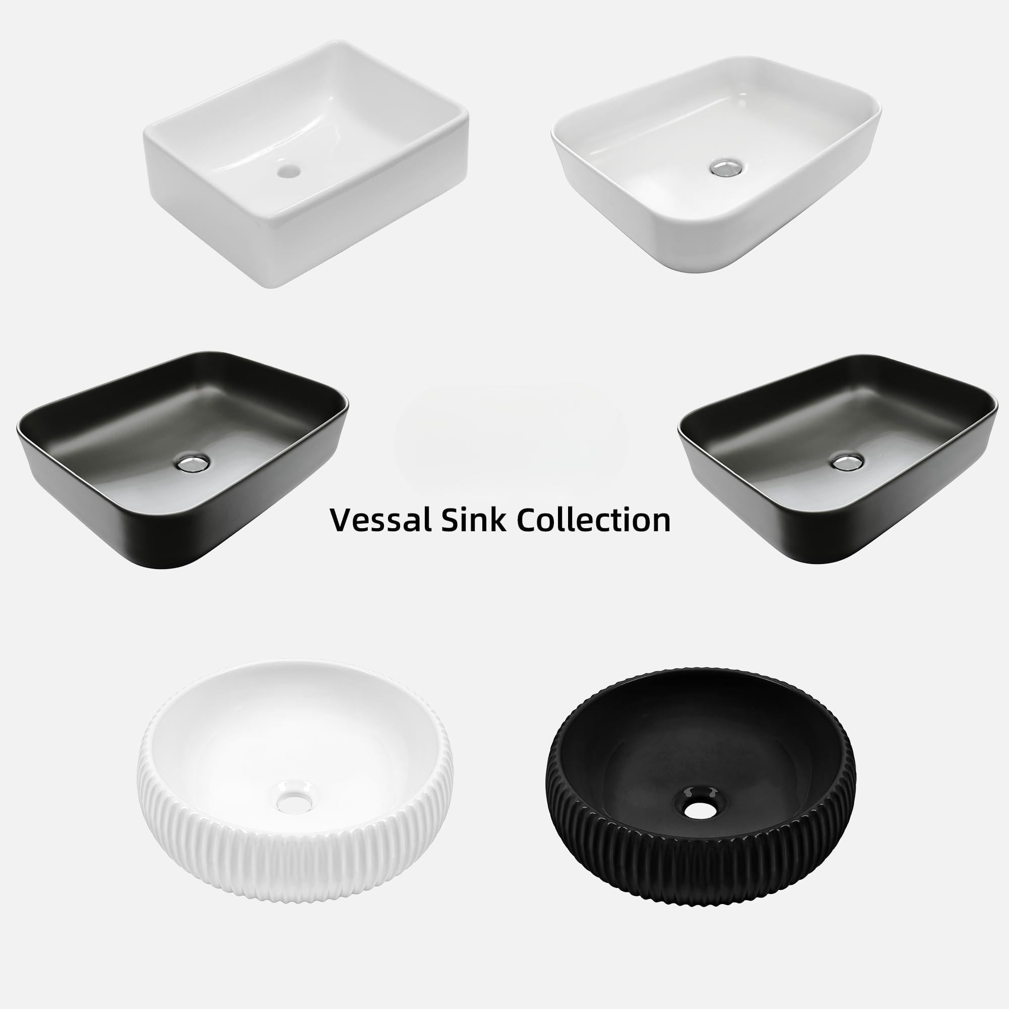 Modern Black Round Vessel Sink - 16.5