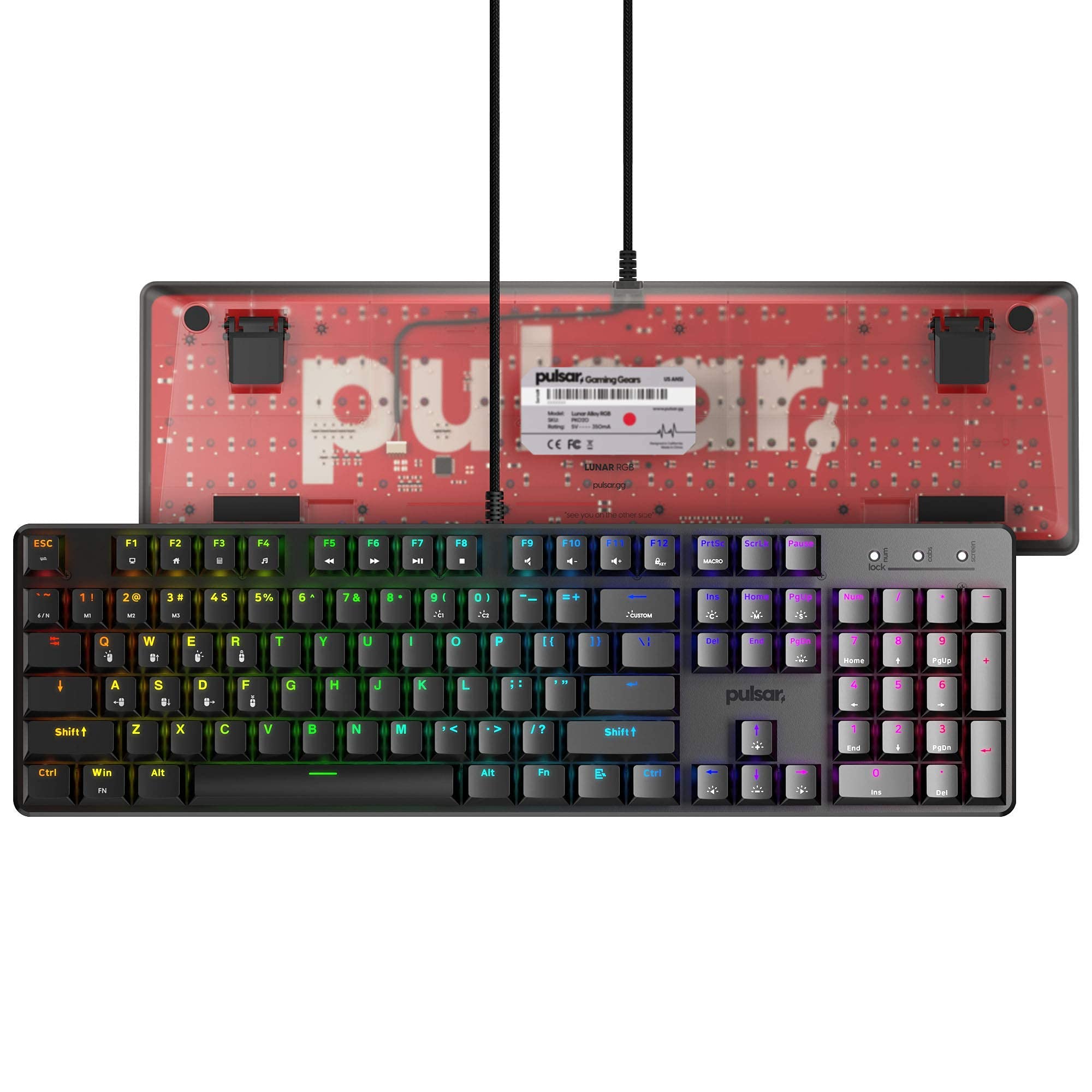 Pulsar PK020 Lunar Mechanical Keyboard - RGB Backlit, Hot Swappable for Gaming