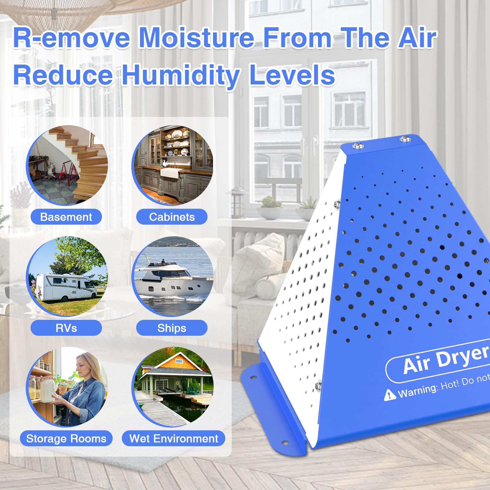 Compact & Quiet Electric Air Dehumidifier for Small Spaces - Portable Moisture Absorber for RV, Boat, Camper, Storage Room - Eliminates Dampness & Musty Odors - Ideal for Travel, Camping & Home Storage Solutions