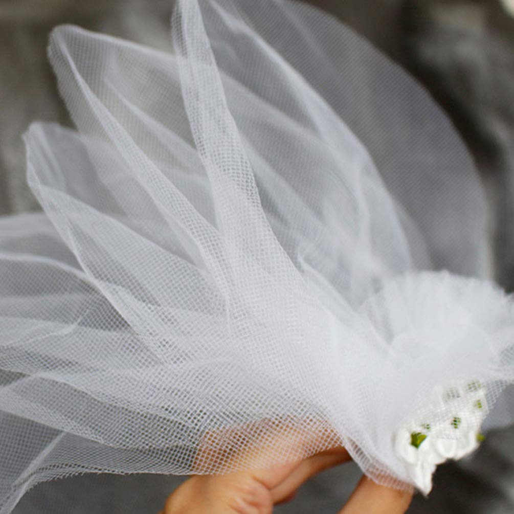 Baluue Pet Wedding Dress & Bridal Veil Set - White Dog & Cat Wedding Costume with Headband for Wedding Party, Cosplay & Special Occasions - Perfect for Pet Weddings, Photo Shoots & Dress-Up Parties
