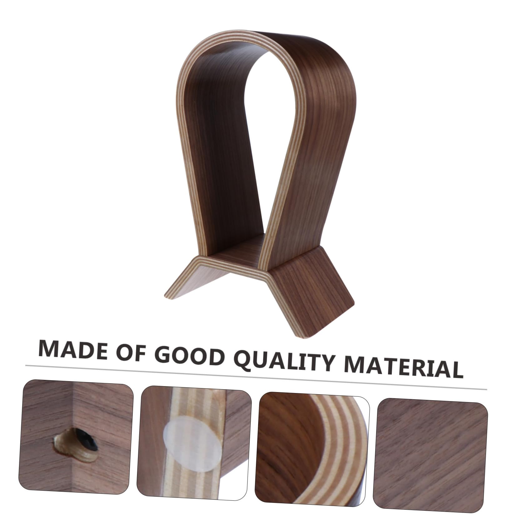 Veemoon Premium Walnut Wood Headphone Stand - Multi-Functional Headset Holder for Home & Office Use, Perfect for Gaming Setup and Audio Equipment Organization