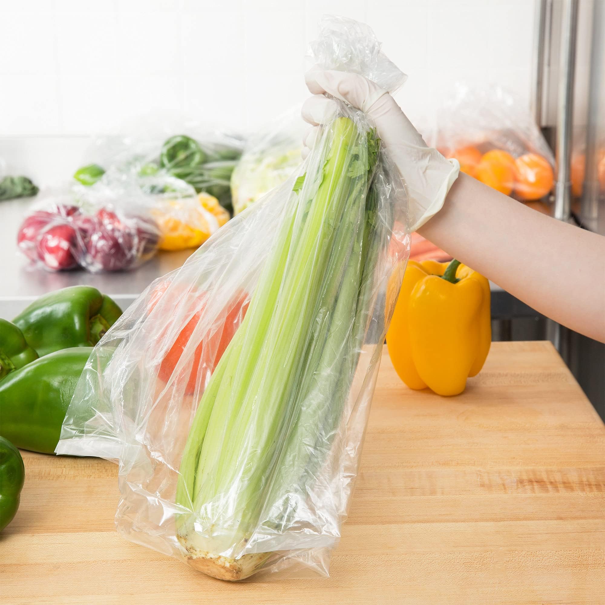APQ Clear Gusseted Poly Bags 10x8x24 Inches - 1000 Pack of 1 Mil Thick Open Top Plastic Bags for Packaging Cookies, Popcorn, Candies & Homemade Bread - Perfect for Bakery, Party Favors & Retail Display