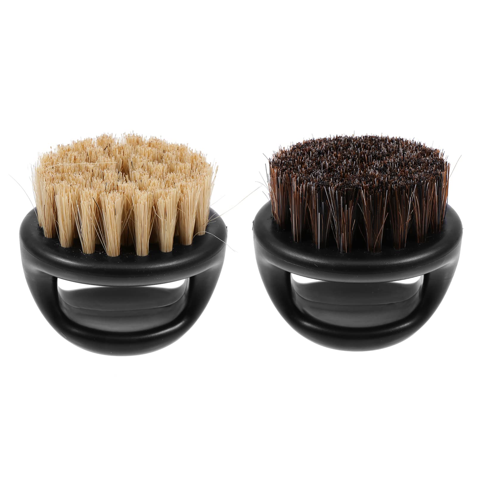 EXCEART 2Pcs Beard Brush & Mustache Brush Set - Natural Bristle Beard Care & Shaping Tools for Men (Assorted Colors) - Perfect for Grooming, Styling & Cleaning Hair Tools - Ideal for Home, Travel & Salon Use