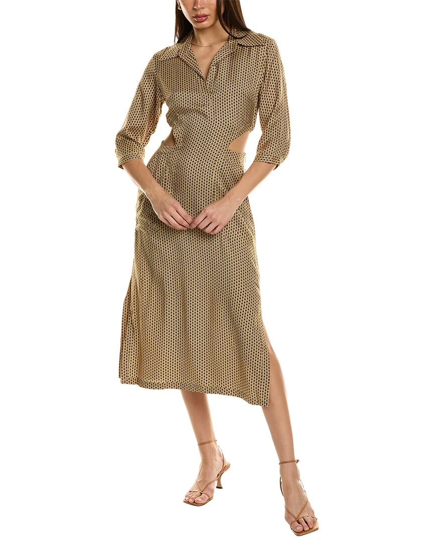 Women's Louise Dress in Buff Multi - Flowy Boho Maxi Dress for Beach, Vacation & Summer Outfits