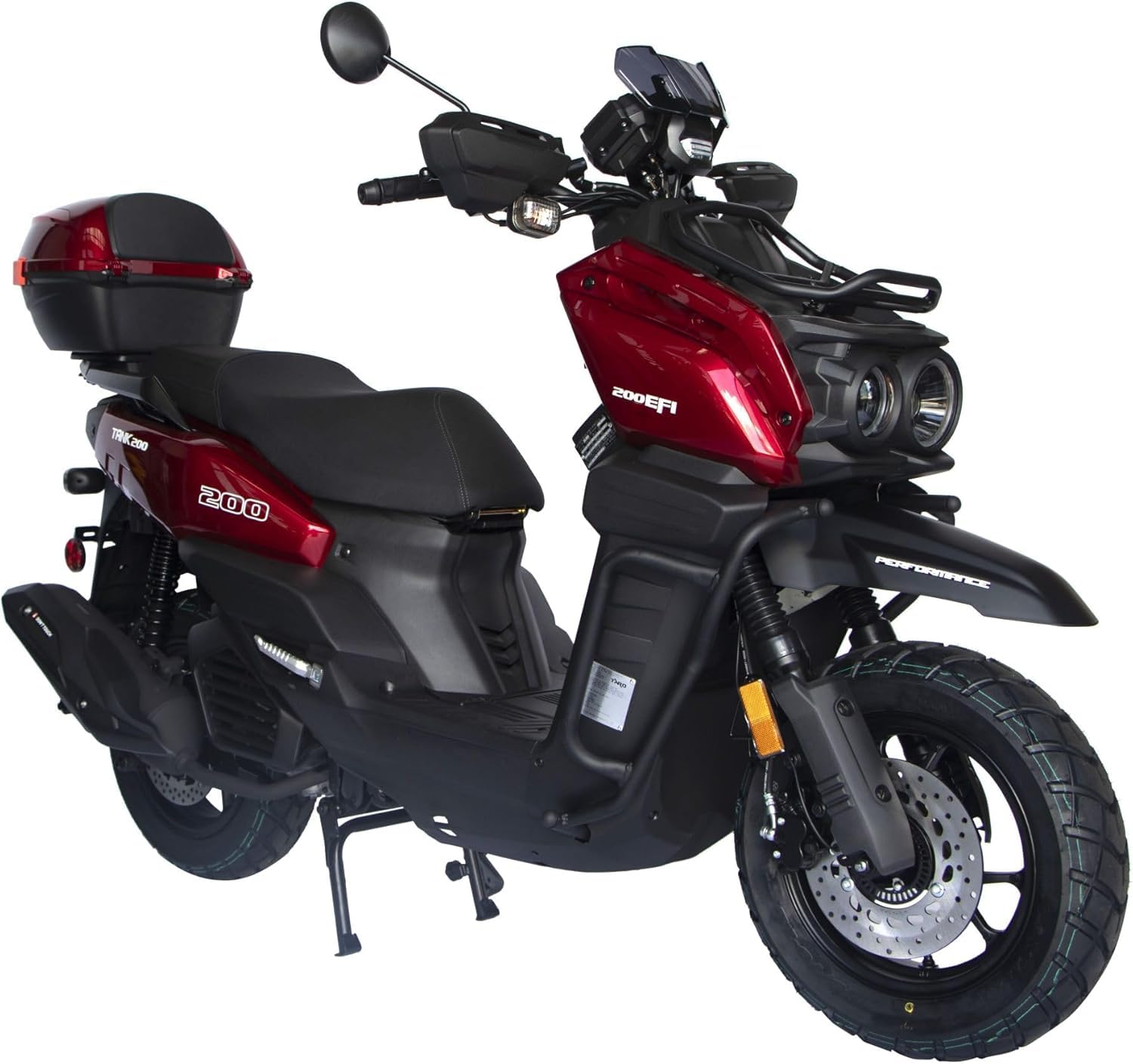Vitacci TANK 200 EFI Scooter - 200cc Fully Automatic Motorcycle with Matching Rear Trunk (Red) | Perfect for Urban Commuting, Campus Travel & Delivery Services