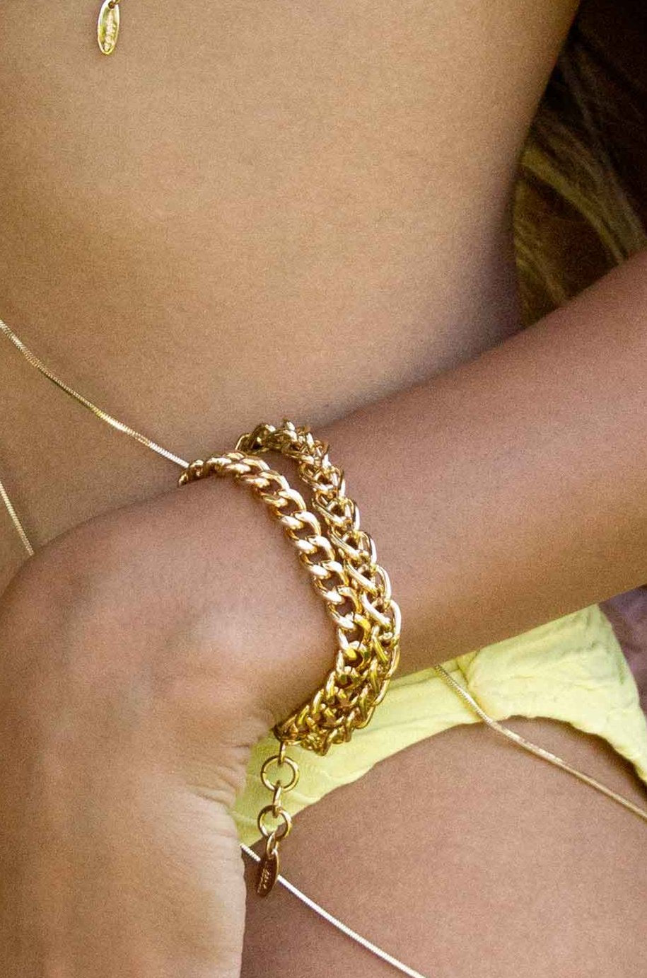 Elegant Linked Chain Trio Bracelet Set for Women - Gold & Silver Stackable Bracelets - Perfect for Daily Wear, Gifts & Special Occasions