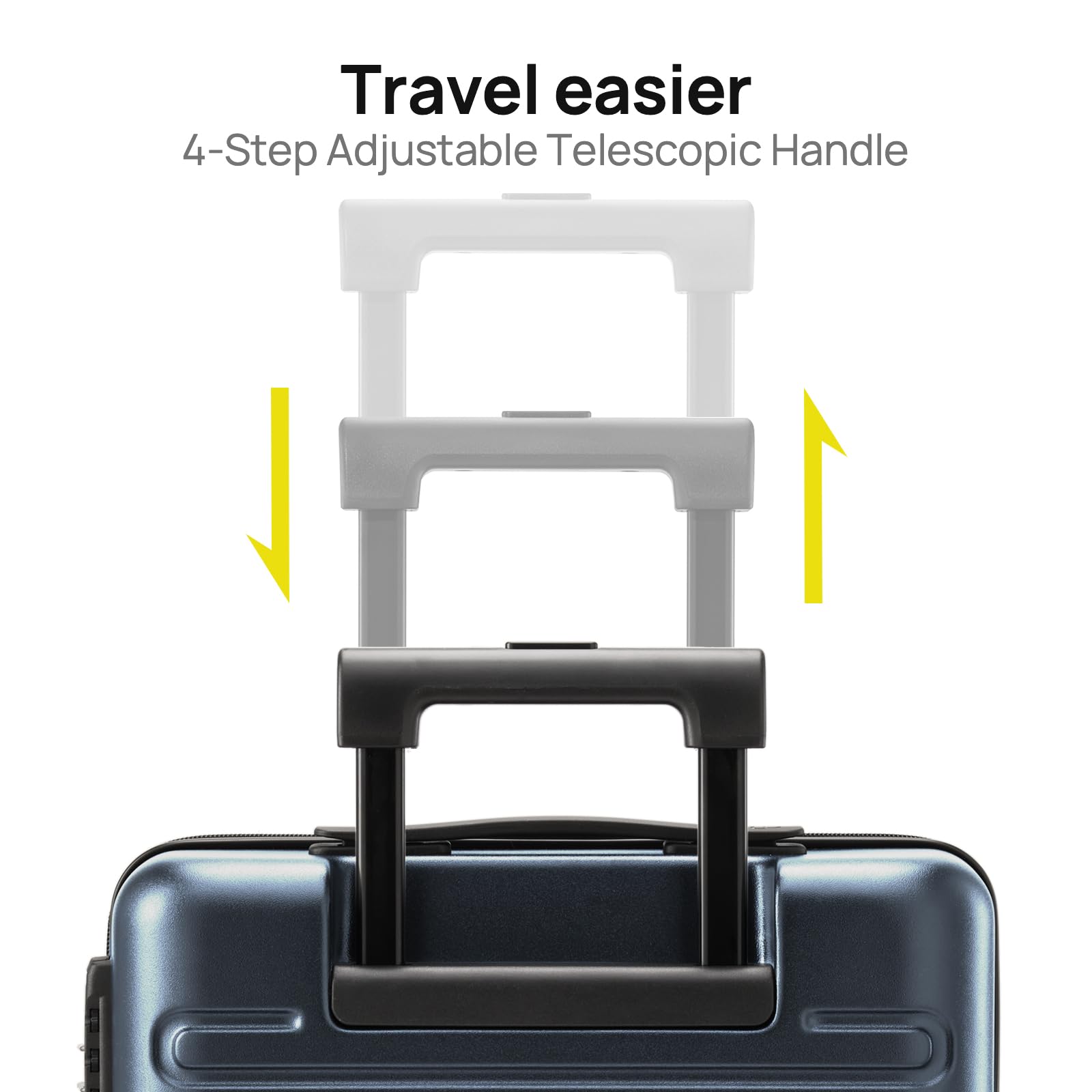 TSA-Approved 20 Inch Carry On Luggage 22x14x9 - Airline Compliant Hardshell PC Suitcase with Double Spinner Wheels for 3-5 Day Travel | Perfect for Business Trips & Weekend Getaways (Dark Gray, 38L Capacity)