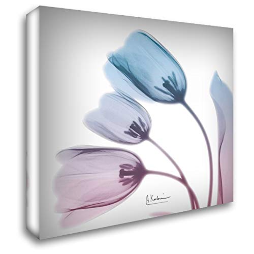 Albert Koetsier 28x28 Large Gallery Wrapped Canvas Art - Soft Tulips Rose Serenity Floral Painting - Perfect for Living Room, Bedroom & Office Wall Decor