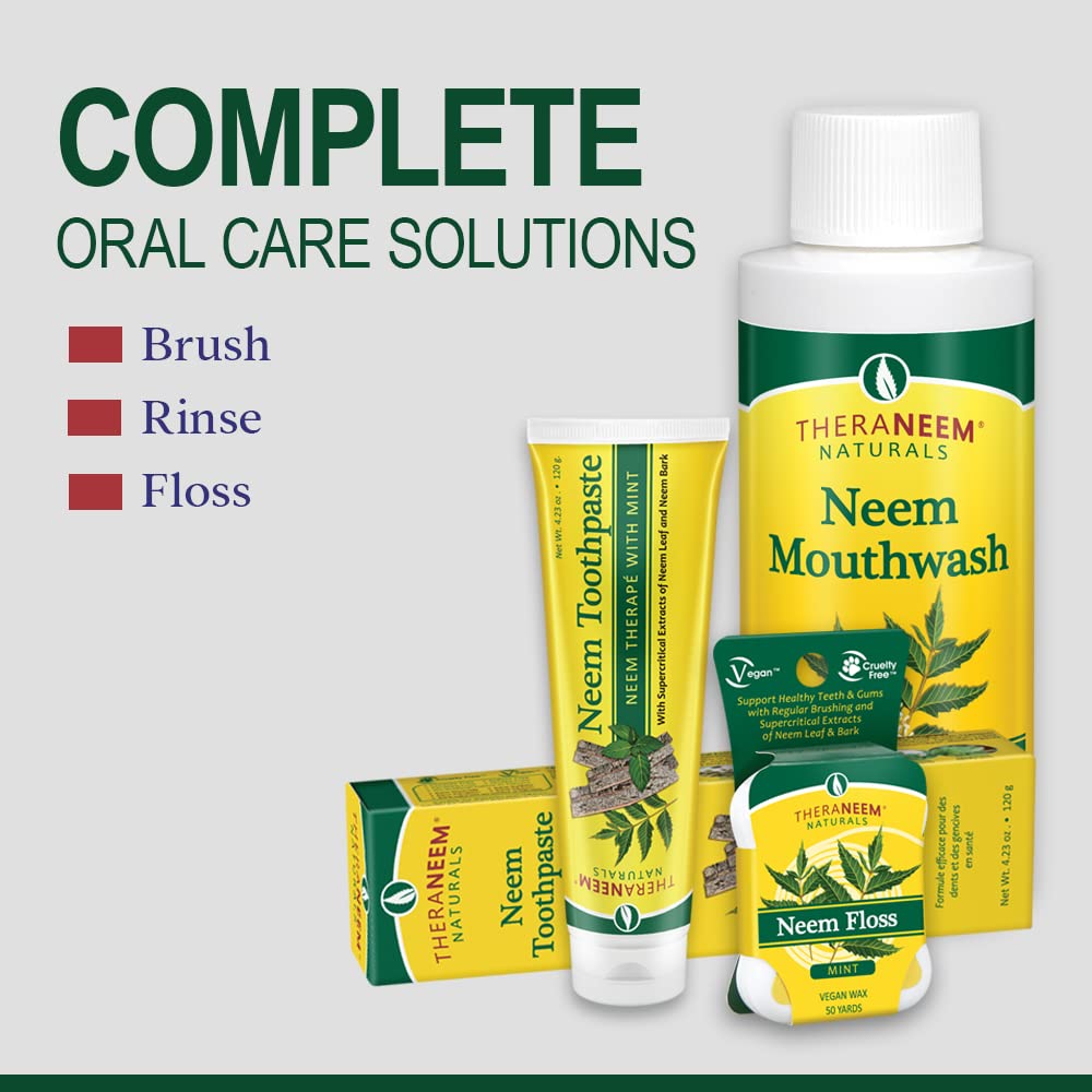 TheraNeem Neem Therape Toothpaste - Mint Flavor for Healthy Teeth & Gums | Fluoride-Free, Vegan Formula (4.23 oz) | Freshens Breath Naturally - Ideal for Daily Oral Care & Ayurvedic Routine