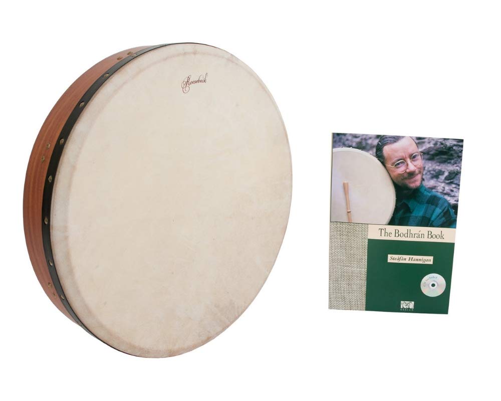 Roosebeck Tunable Irish Bodhran Drum Set with Tipper - Red Cedar Wood, Includes Instructional Book & CD by Steafan Hannigan | Perfect for Celtic Music, Traditional Irish Performances & Music Education