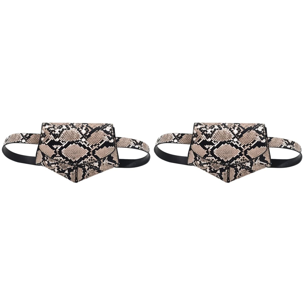 VALICLUD 2-Pack PU Waist Bag for Women - Waterproof Fanny Pack, Crossbody Chest Bag with Multiple Pockets for Hiking, Running, Travel & Outdoor Activities