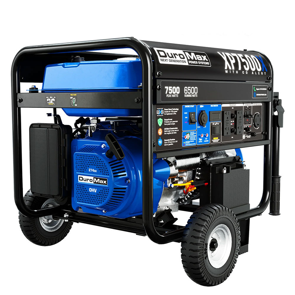 7,500 Watt Portable Gasoline Generator with CO Alert - Reliable Backup Power for Home, Camping & Outdoor Emergencies