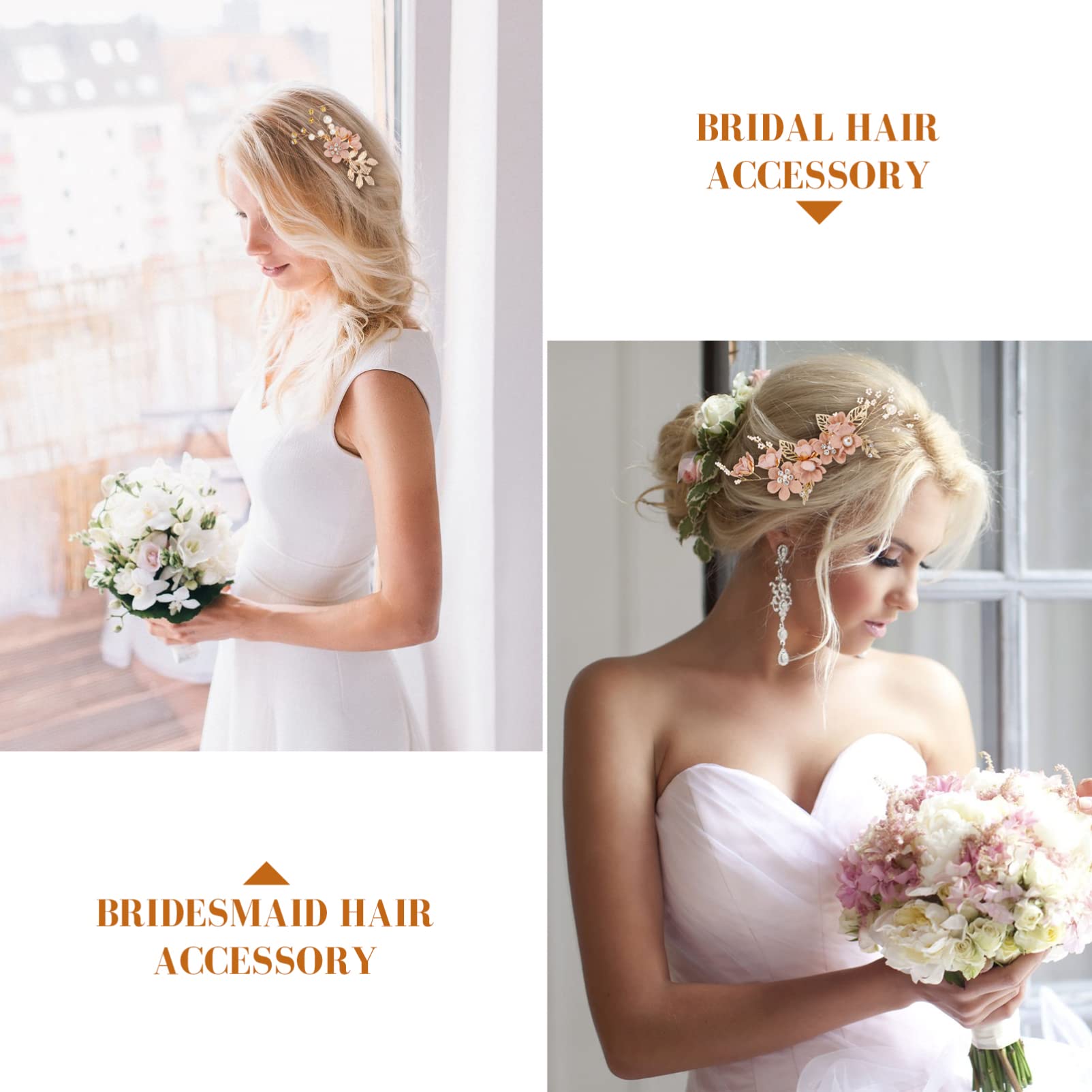 STOBOK 4pcs Bridal Hair Pins Set - Rhinestone Pearl Wedding Hair Clips & U-Shaped Combs for Bride, Bridesmaid, Women & Girls | Perfect for Weddings, Prom, Parties & Special Occasions