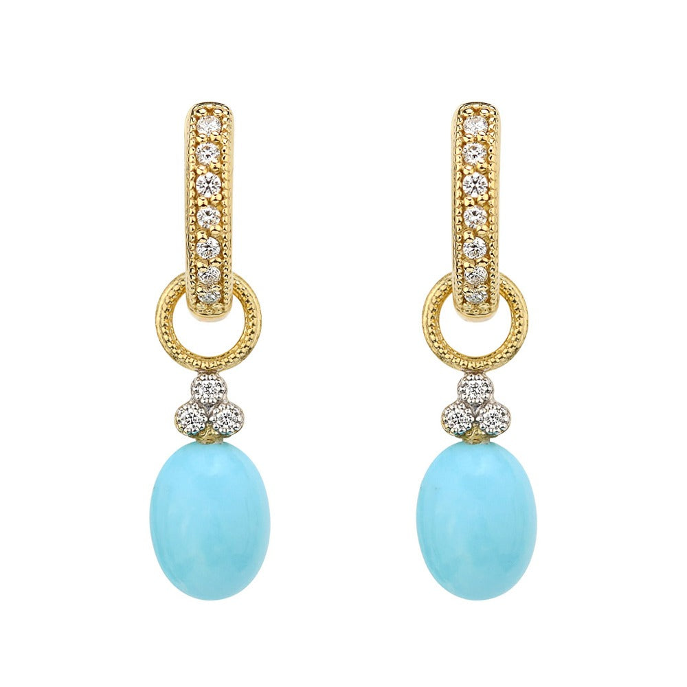 Jude Frances Provence Turquoise Briolette Earrings - Handmade Bohemian Dangle Earring Charms for Women, Perfect for Weddings, Parties & Boho Fashion