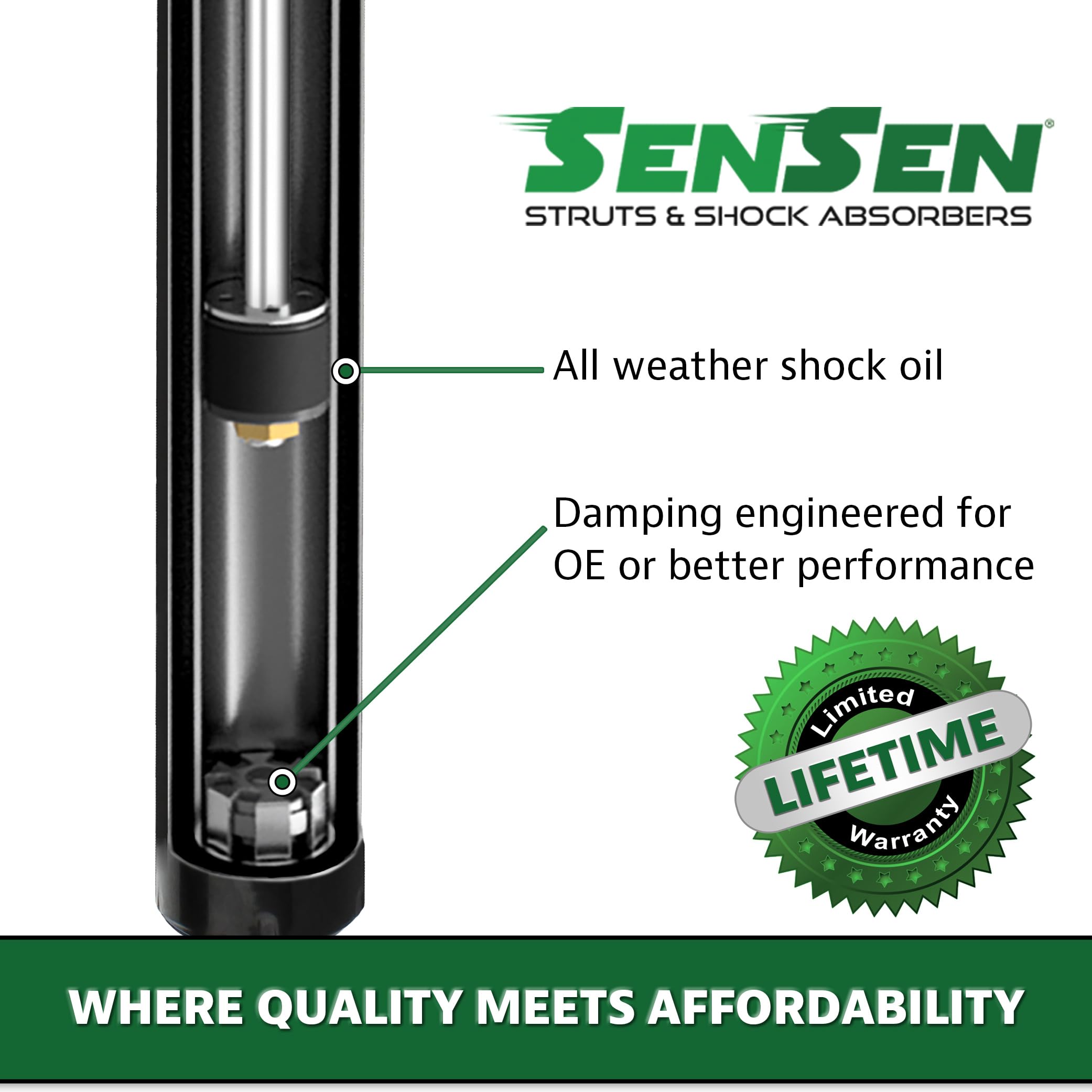 SENSEN 9214-0634 Front Right Suspension Strut Assembly - OE Grade Replacement for 2010-2012 Subaru Legacy with Automatic Transmission | Durable Shock Absorber for Smooth Ride & Enhanced Handling | Perfect for City Commuting & Highway Driving