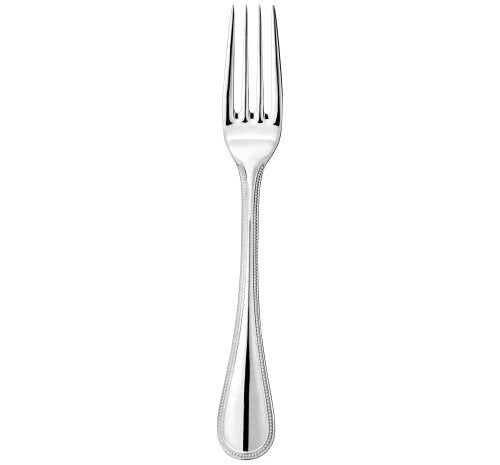 Christofle Perles 2 Dinner Fork - 18/10 Stainless Steel Elegant Flatware Set for Fine Dining, Wedding & Formal Occasions - Luxury Silverware for Restaurant, Home & Special Events