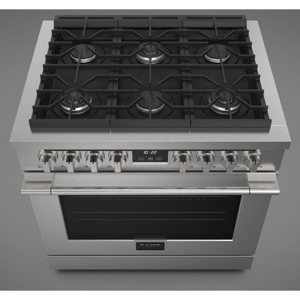 Fulgor Milano 36-Inch 400 Series Accento All Gas Range - Stainless Steel (F4PGR366S2) | Professional Gas Stove for Home Kitchen, Restaurant & Commercial Use