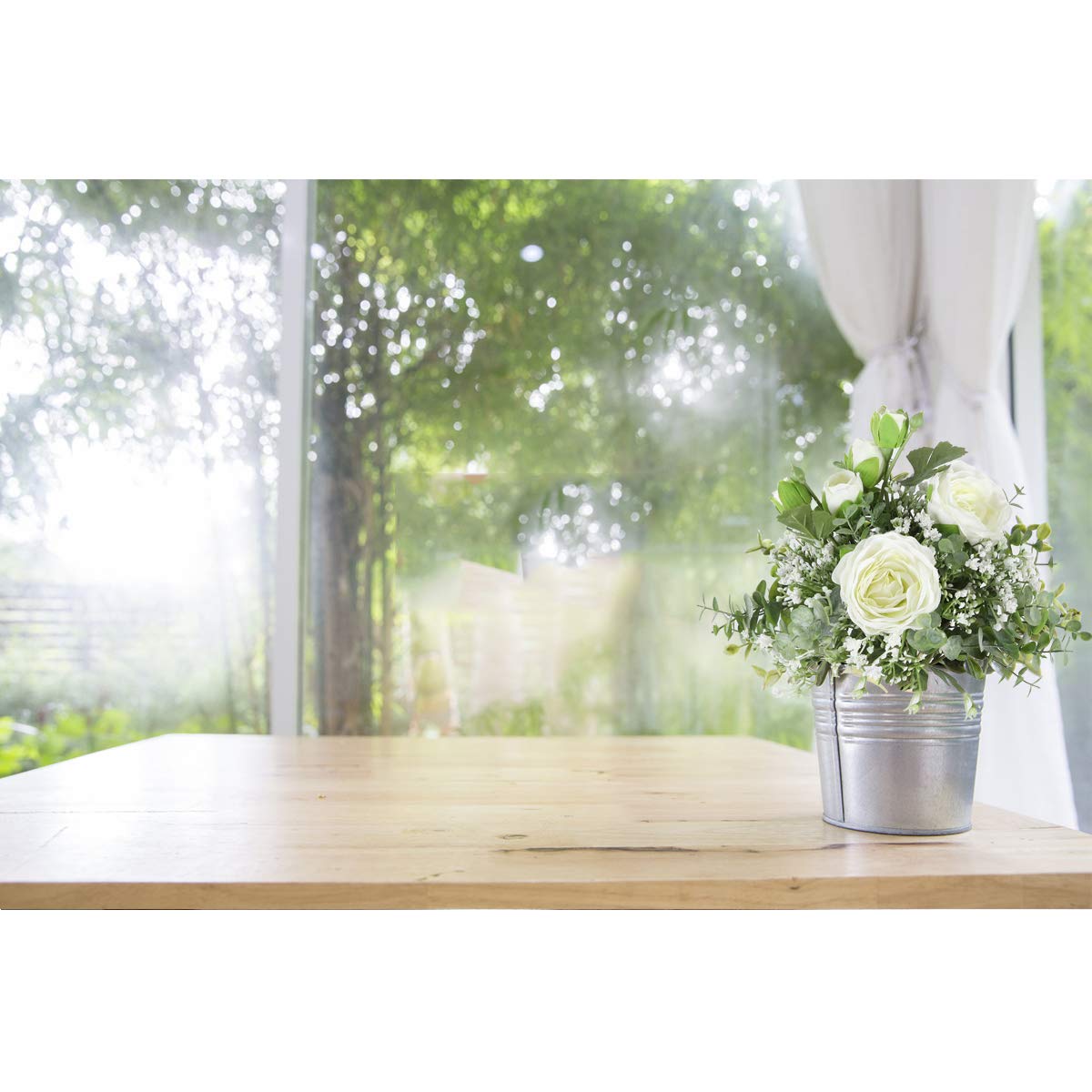 Famibay 2 Pack Artificial Eucalyptus Leaves & Pink Baby's Breath (Gypsophila) Fake Flower Bouquet - Wedding, Home, Office Decor for Centerpieces, Table Arrangements & DIY Floral Displays