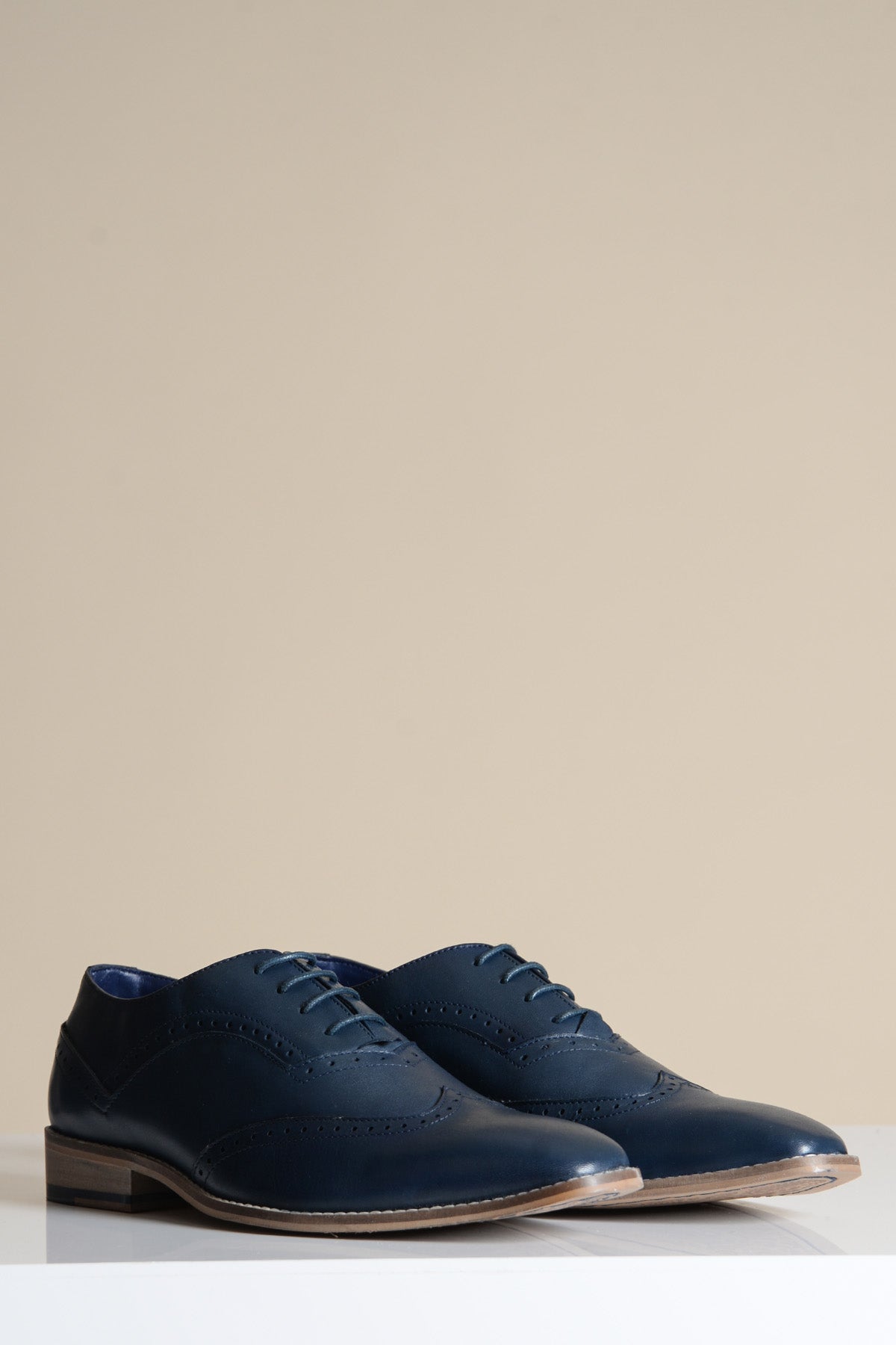 Dawson Navy Wingtip Oxford Brogue Shoes for Men - Classic Formal & Business Dress Shoes - Perfect for Office, Weddings & Special Occasions